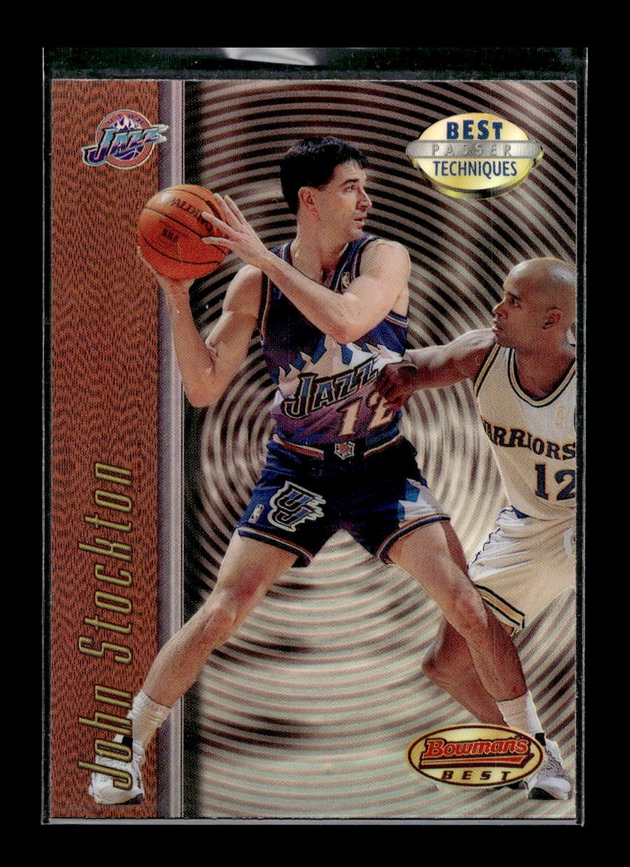 1997-98 Bowman’s Best Techniques Refractors #T10 John Stockton (Utah Jazz)