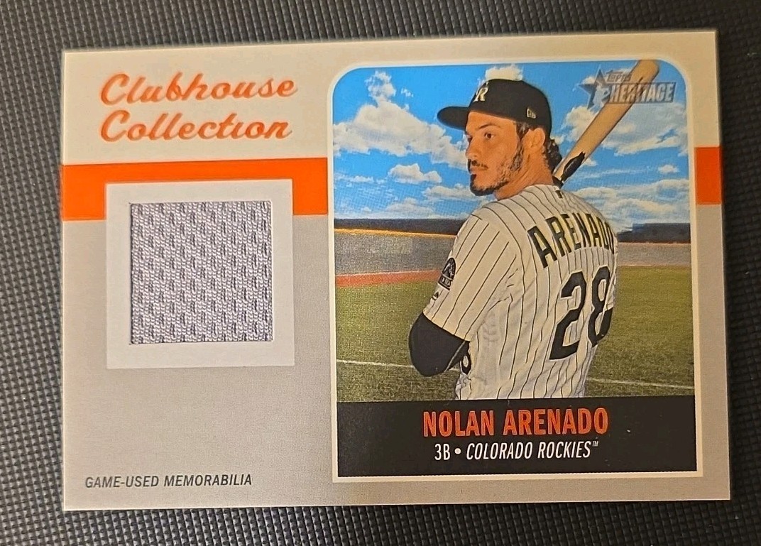 2019 Topps Heritage Clubhouse Collection Relics Nolan Arenado Rockies Cardinals