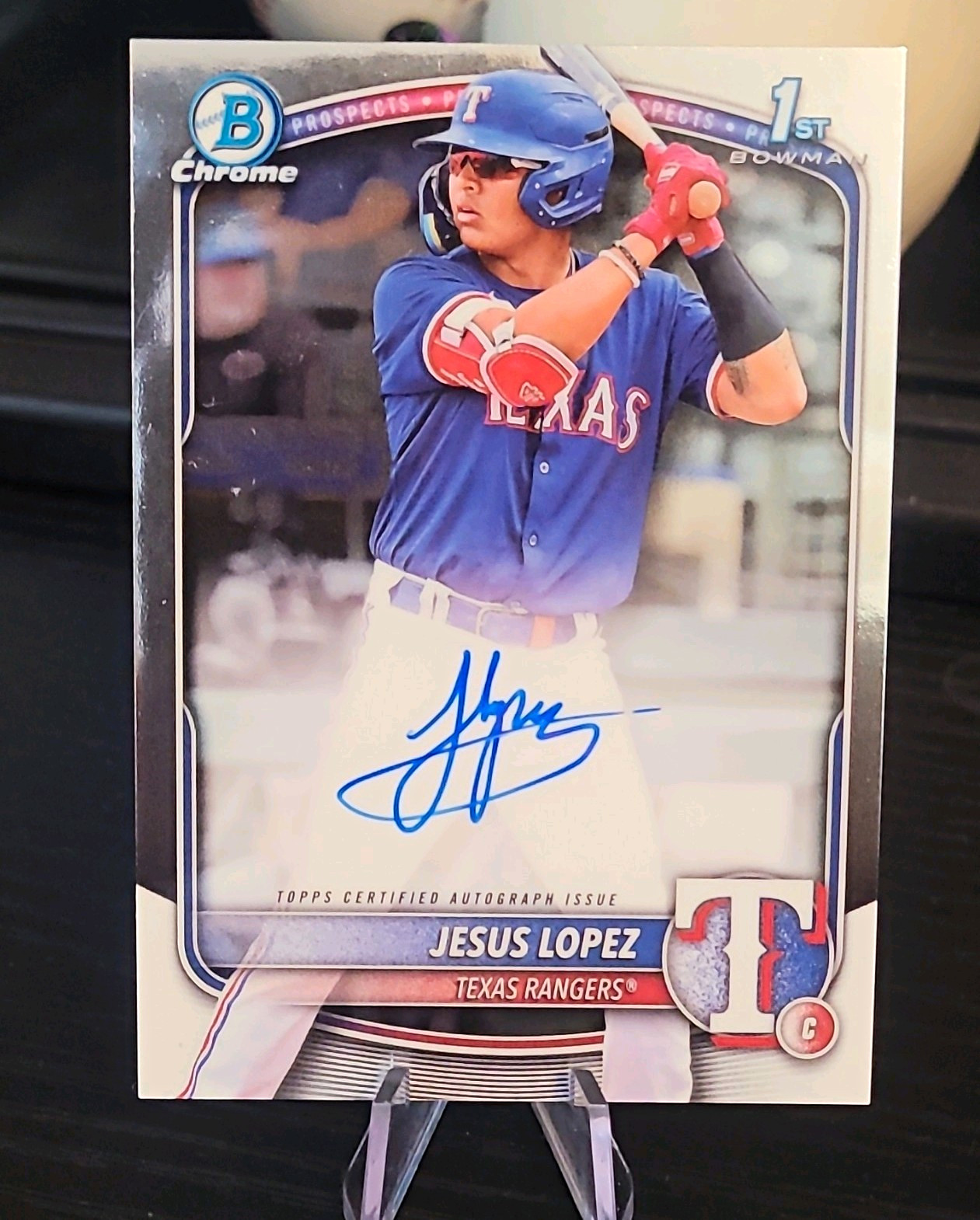 Topps 2025 Bowman Chrome Prospect Auto Jesus Lopez 1st RC #CPA-JLO Rangers