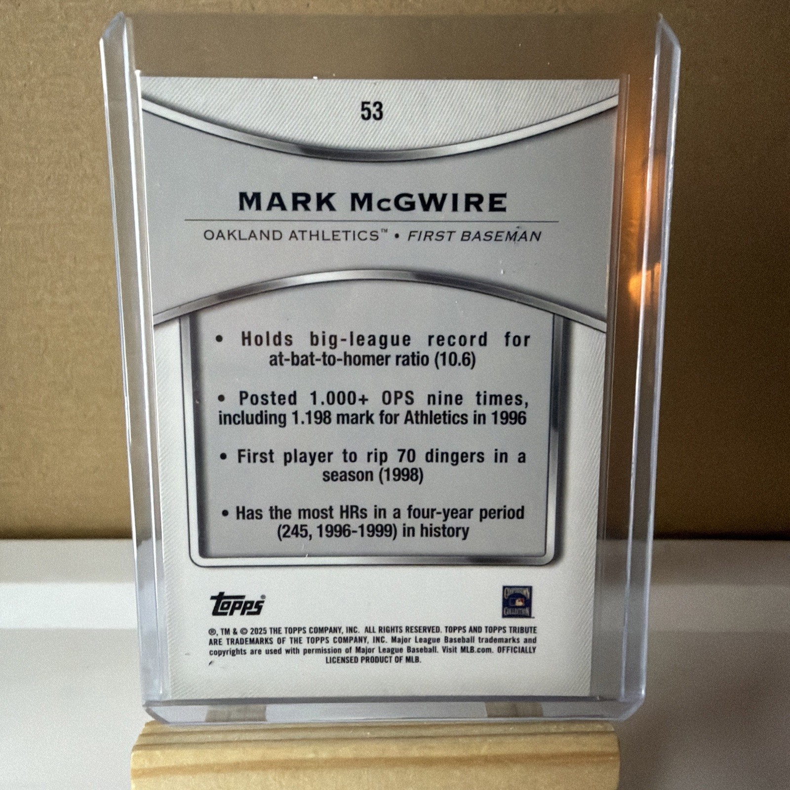 2025 Topps Tribute MARK MCGWIRE GOLD /75 #53