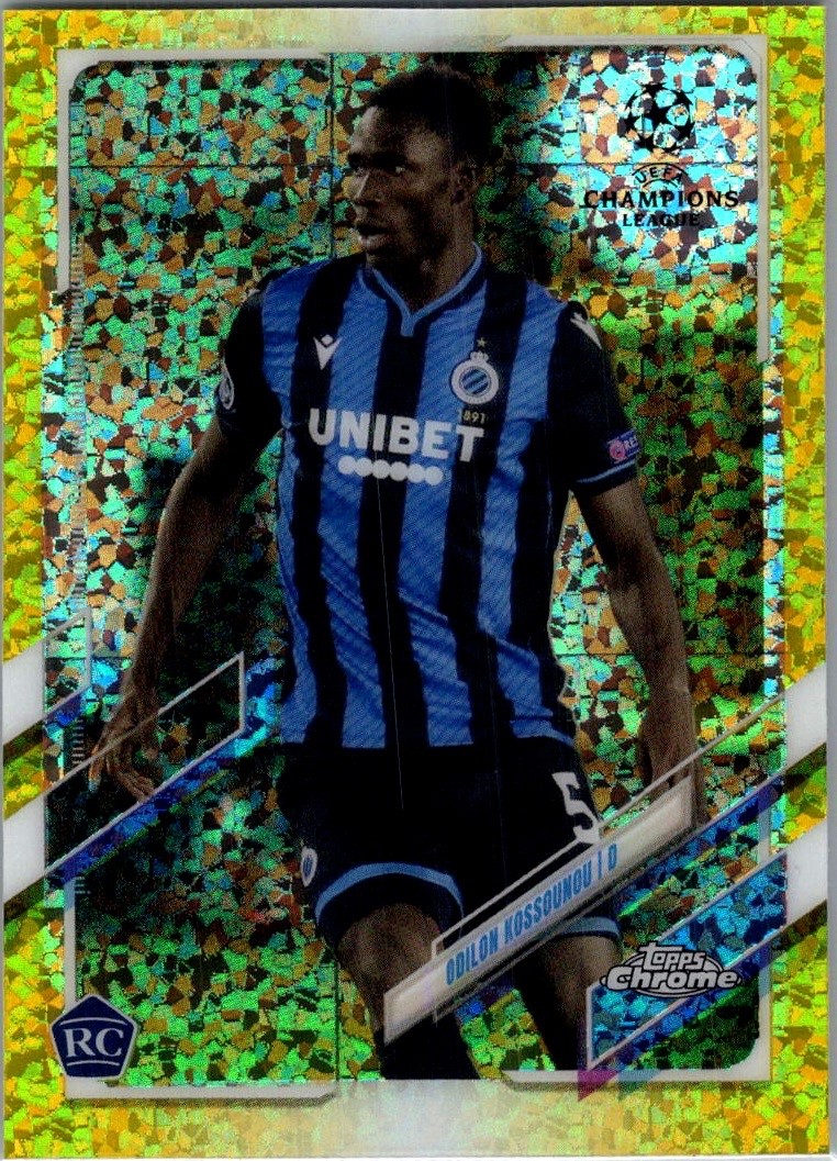 2020-21 Topps Chrome UEFA Yellow Diamond Refractor /299 #11 Odilon Kossounou RC