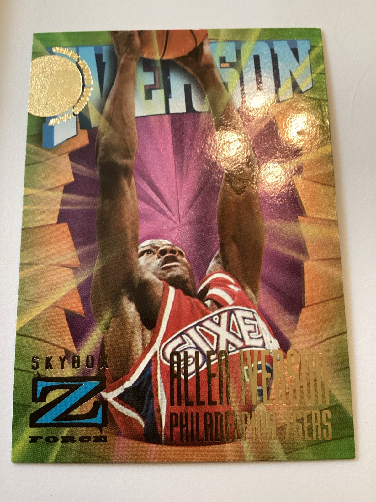 ALLEN IVERSON 1996-97 Skybox Z-Force #151 RC Rookie NM NBA HOF 76ers