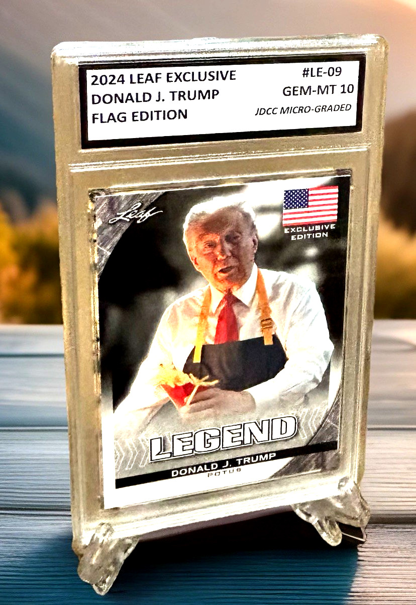 Donald J. Trump McDonalds 2024 LEAF Graded Gem-Mt 10 FLAG EDITION Card #LE-09