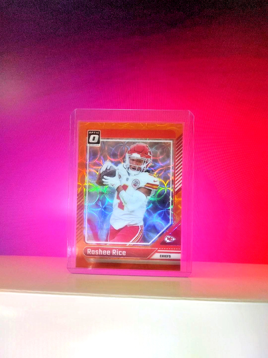 2024 Panini Donruss Optic Rashee Rice Orange Scope Prizm /79 Kansas City Chiefs