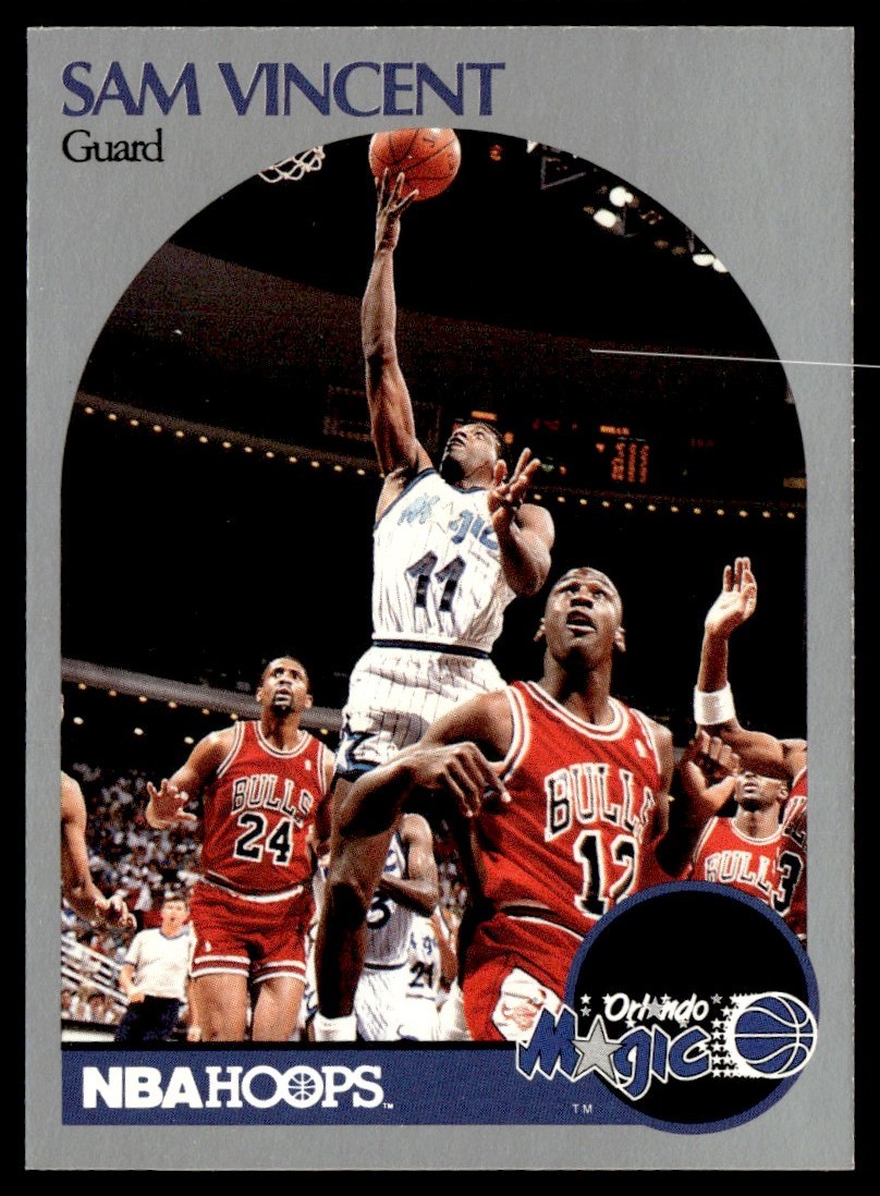 1990-91 Hoops Basketball Card Sam Vincent Jordan Orlando Magic #223 NM