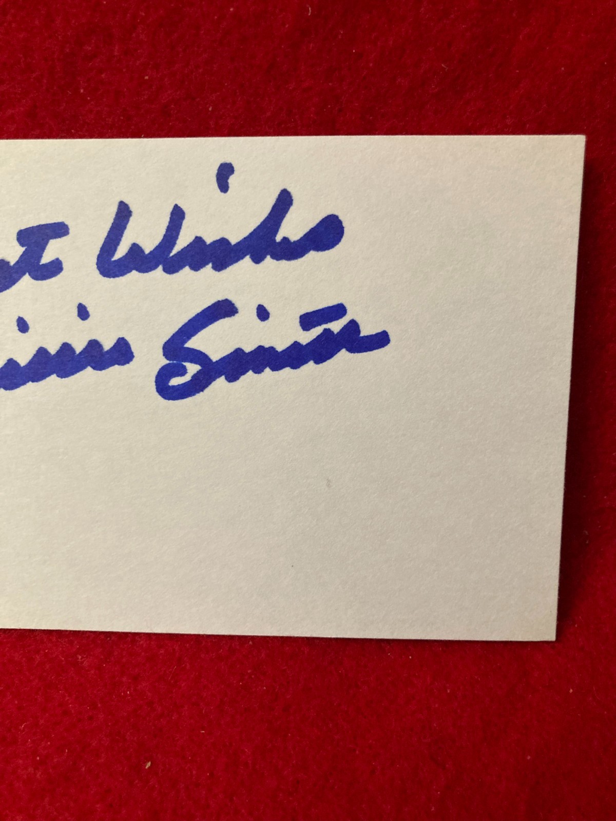 Willie Smith 1963-1971 Detroit Tigers Cubs Cincinnati Reds Signed Index Card