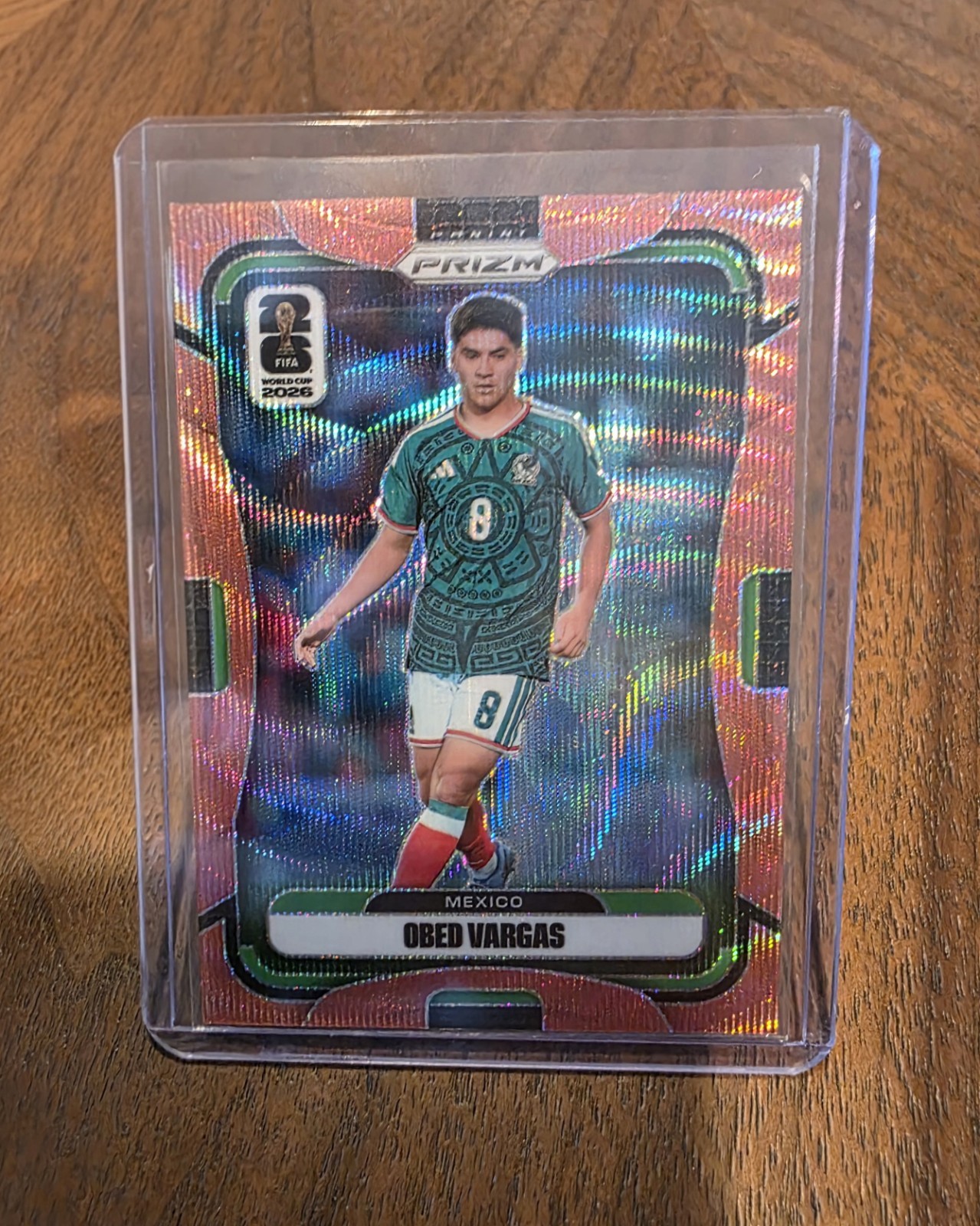 2026 Panini Prizm FIFA World Cup Soccer Obed Vargas Mexico Red Wave /39