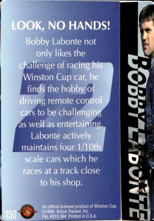 Bobby Labonte 1994 Action Packed #150 Bill Davis Racing