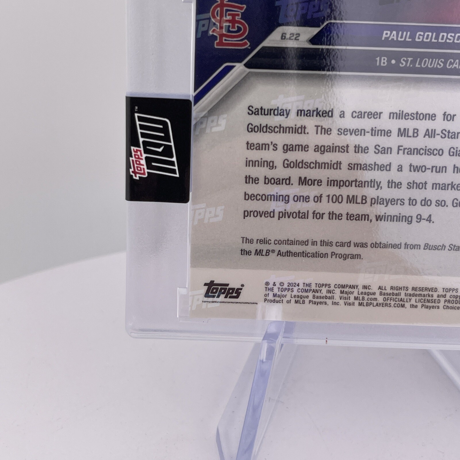 Paul Goldschmidt #08/99 Base Relic “350th Career Homer” 2024 Topps Now 333B