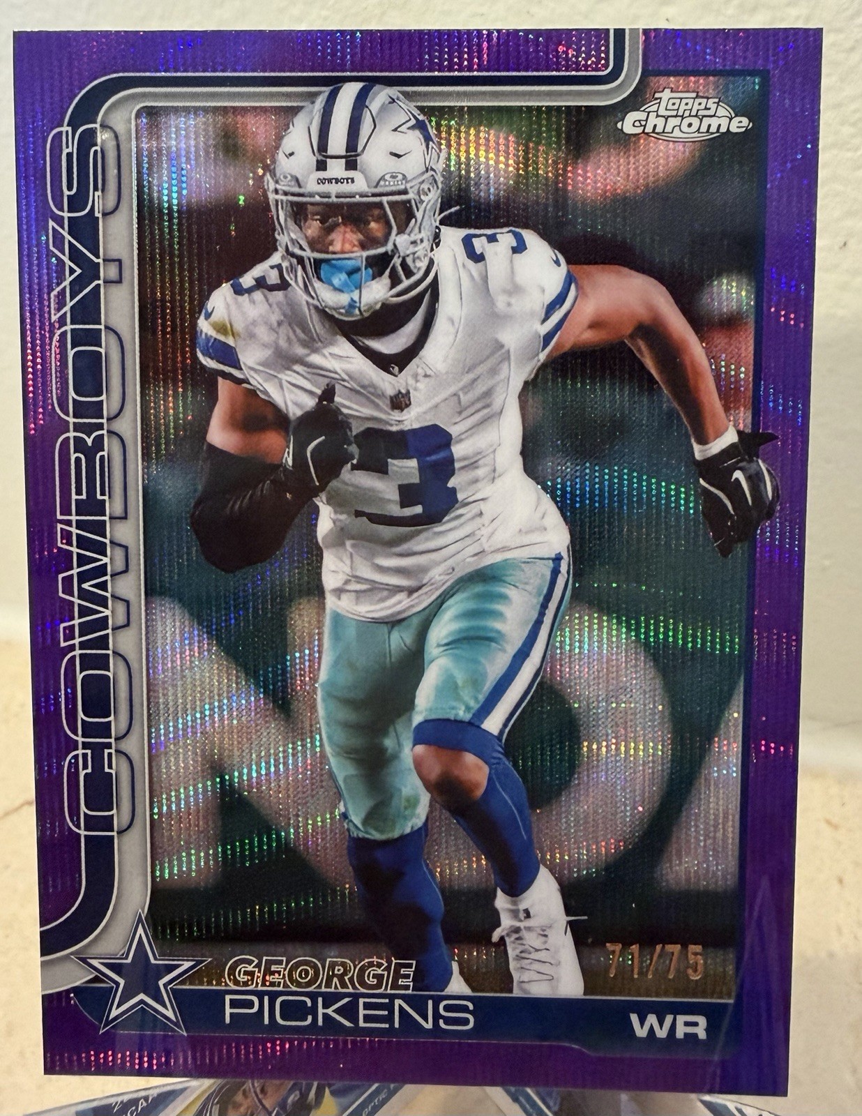 2025 Topps Chrome – George Pickens #80 Purple Wave Refractor /75