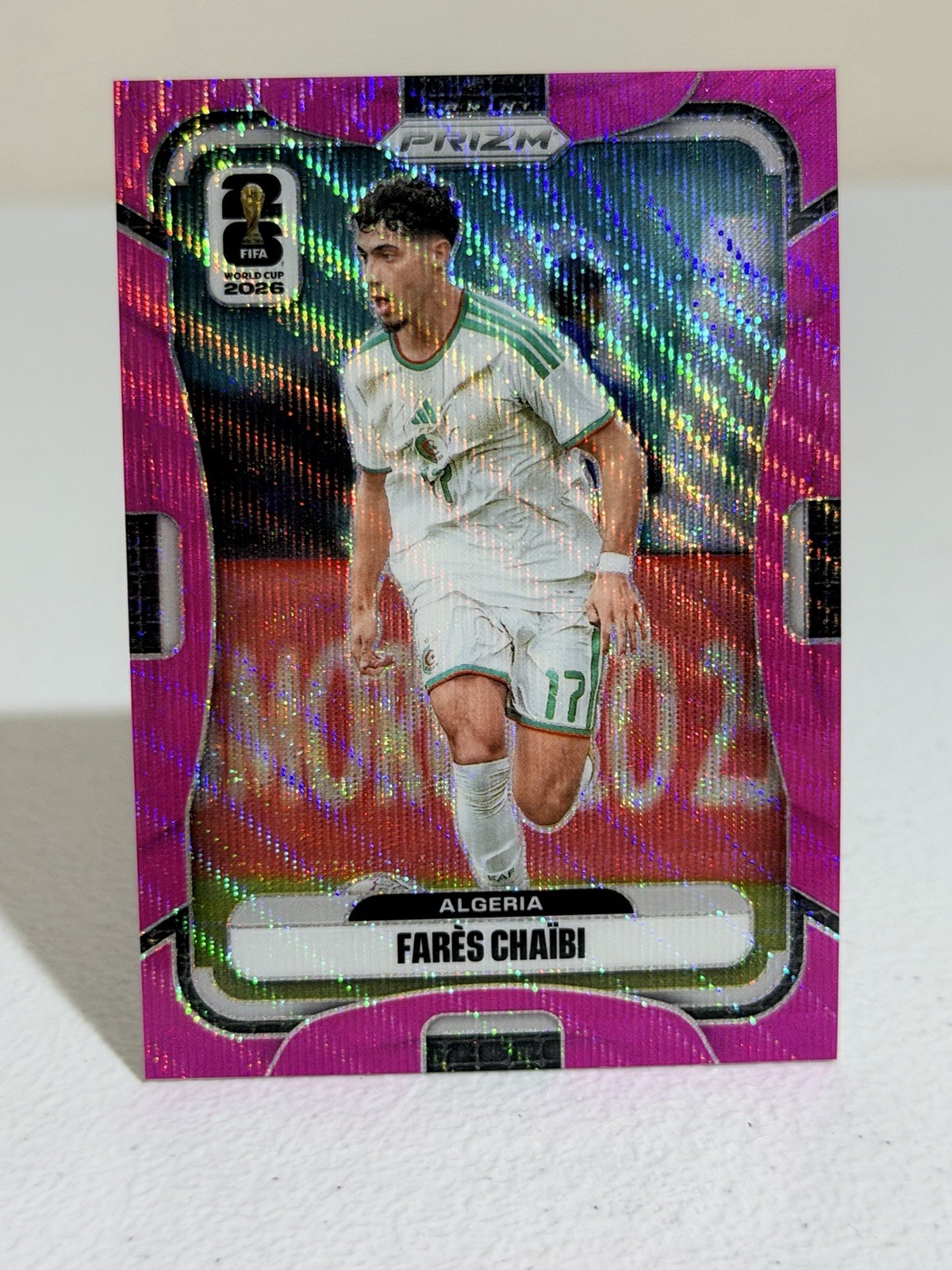Panini 2026 Prizm FIFA World Cup Farès Chaïbi #133 Algeria Pink Prizm /65