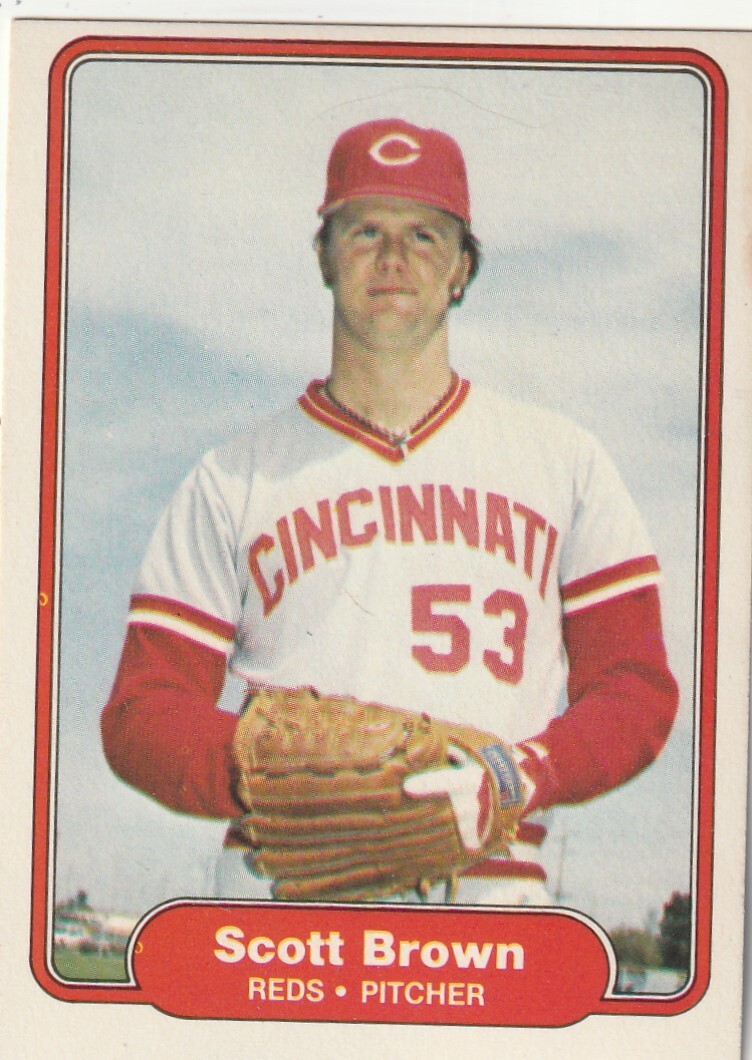 FREE SHIPPING-MINT-1982 Fleer Scott Brown #60 REDS PLUS BONUS CARDS