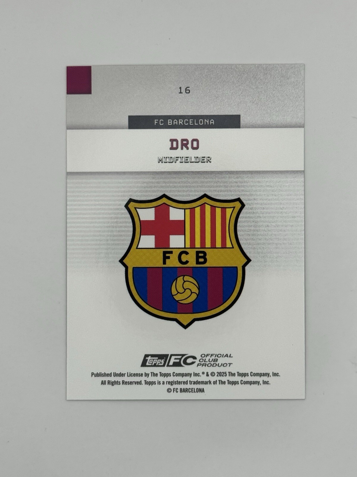 2025-26 Topps FC Barcelona Team Set Pedro “Dro” Fernandez RC #81/99 #16