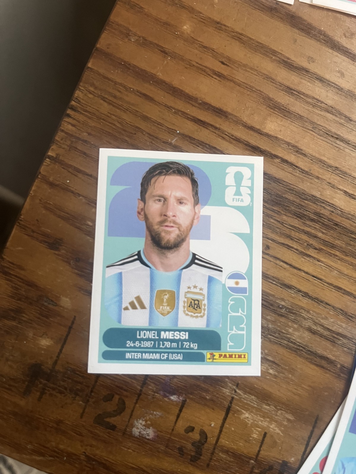 Lionel Messi Panini FIFA World Cup 2026 White Border Sticker