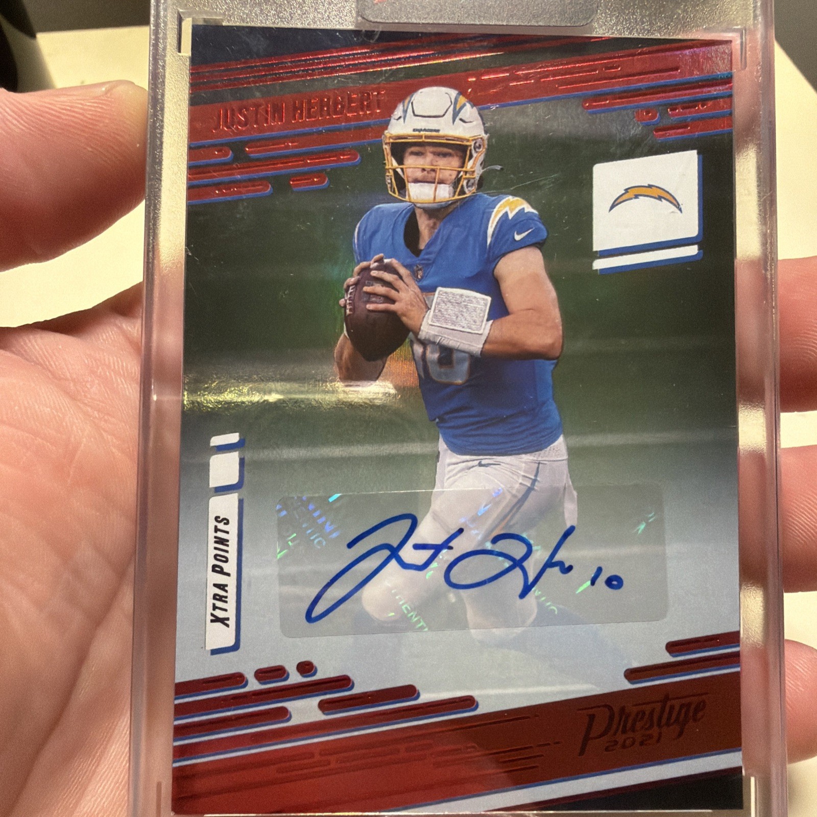 2021 Panini Prestige – Justin Herbert #192 Xtra Points Premium Red Signatures…