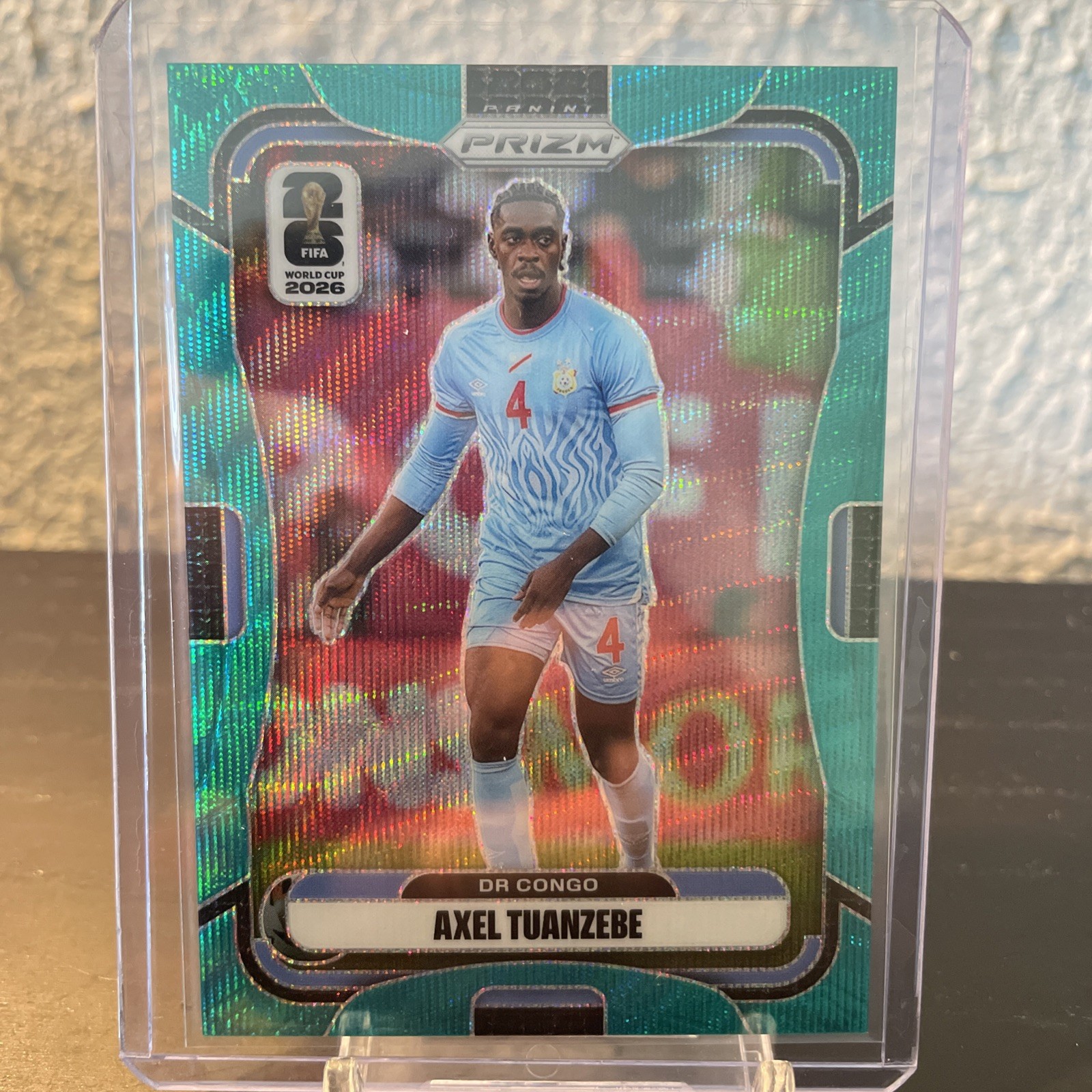 2026 Prizm FIFA World Cup World Cup Teal Wave Prizm #466 Axel Tuanzebe, DR Congo