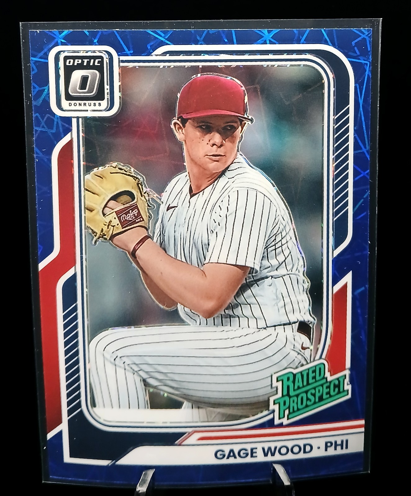 2026 Donruss Optic Gage Wood Blue Velocity #160 Phillies