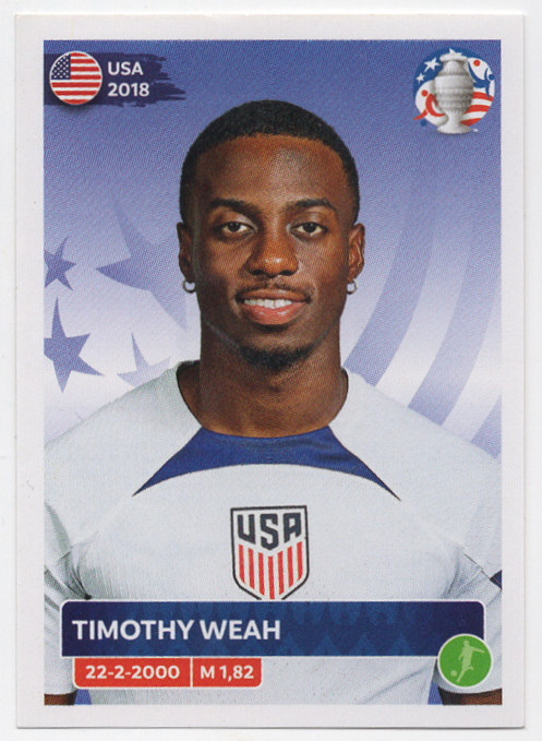 #USA18 Timothy Weah Panini FIFA CONMEBOL Copa América 2024 Latin America Edition