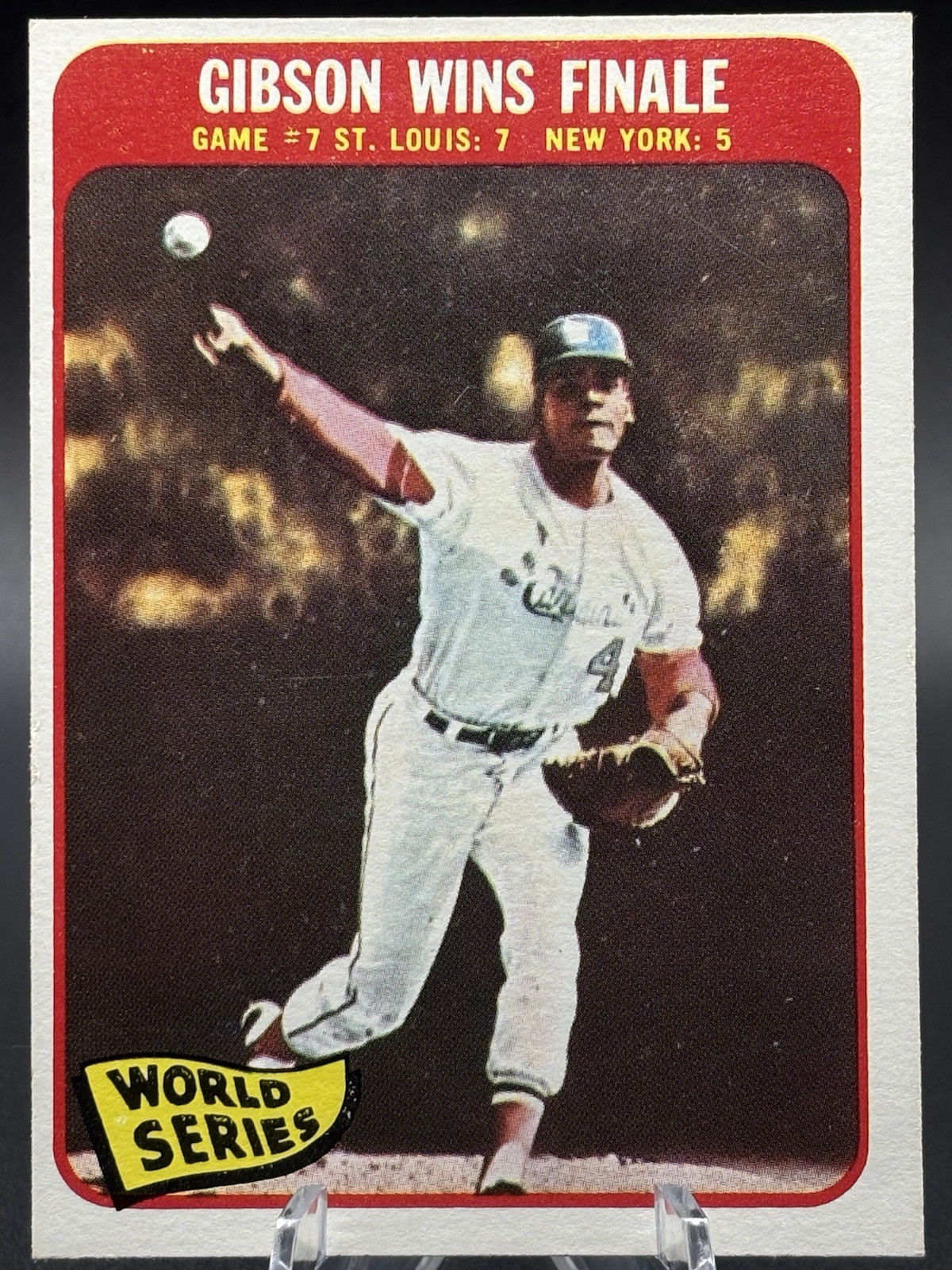 1965 Topps World Series Game 7 Bob Gibson #138 HOF Cardinals EX-EXMT