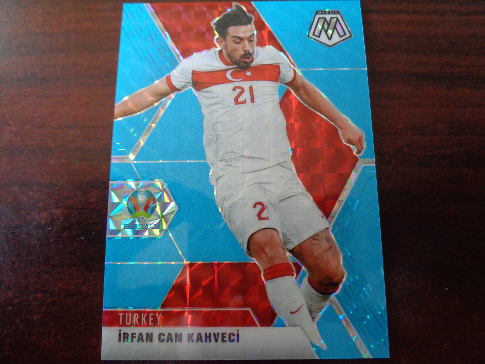 2021 Mosaic UEFA Euro Irfan Can Kahveci #’ed 4/15 BLUE Fluorescent Prizm-TURKEY
