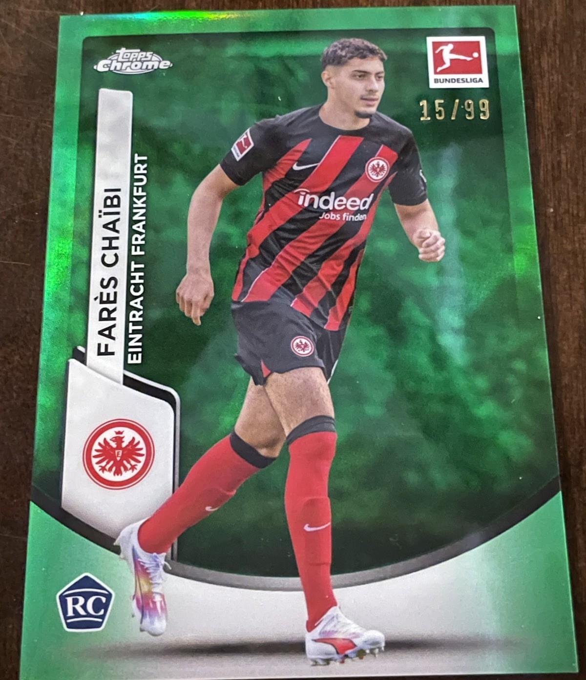 2024 Chrome Bundesliga Farès Chaïbi #28 RC Refractor /99 – World Cup – Algeria