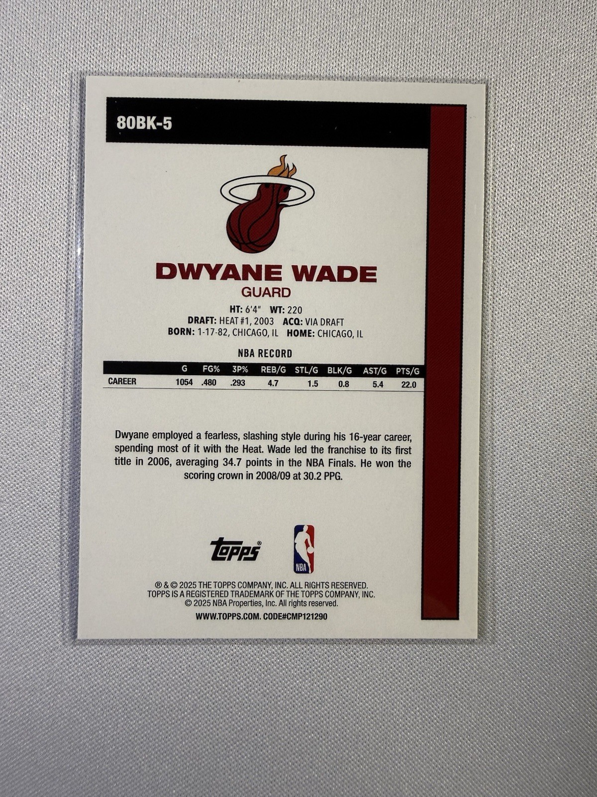 2025 Topps 45 Anniversary #80BK-5 Dwyane Wade Miami Heat