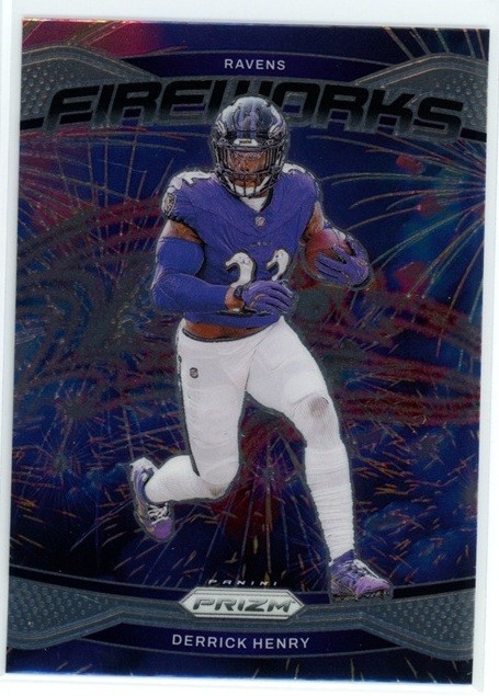 Derrick Henry 2024 Panini Prizm #10 Baltimore Ravens Fireworks