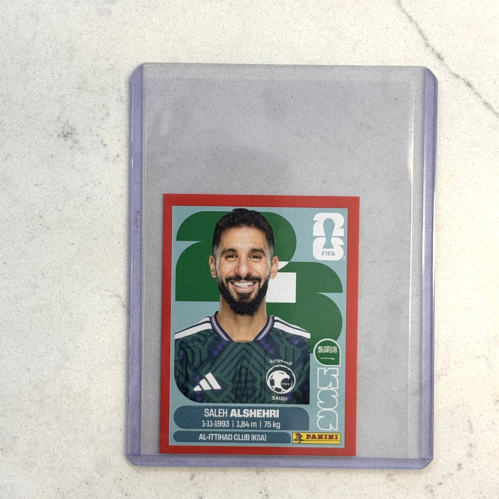 2026 Panini FIFA World Cup USA Sticker KSA19 Saleh Alshehri Red Parallel