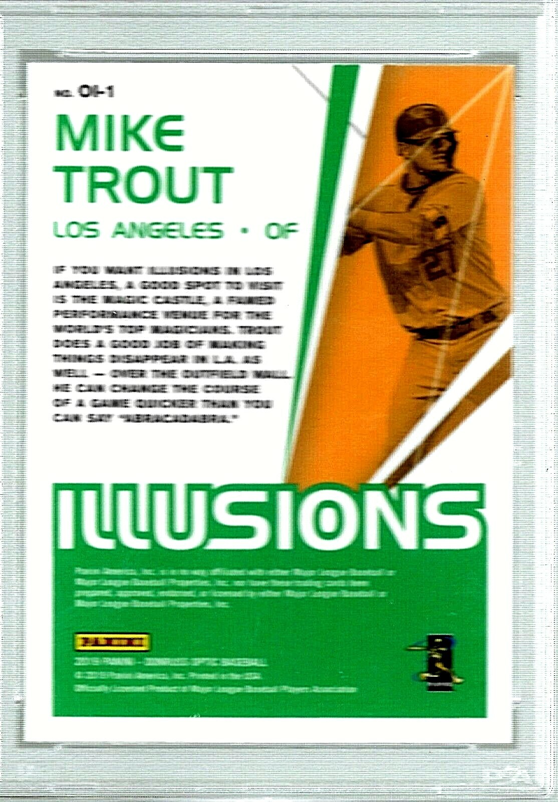 2019 PANINI DONRUSS OPTIC ILLUSION BASEBALL CARD #1 MIKE TROUT PSA 10 MLB ANGELS