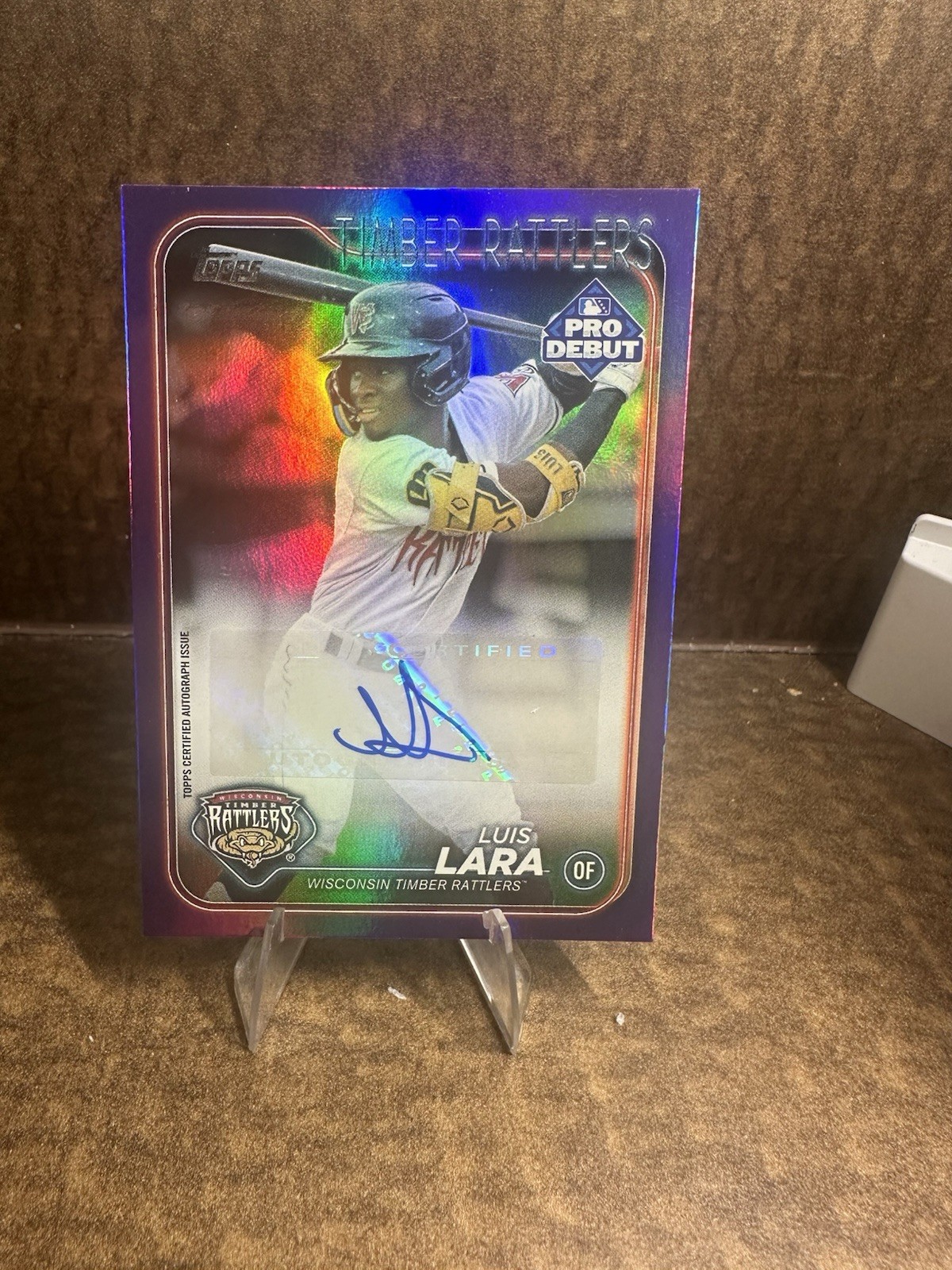 Luis Lara 2024 Topps Pro Debut Purple Foil Auto /299