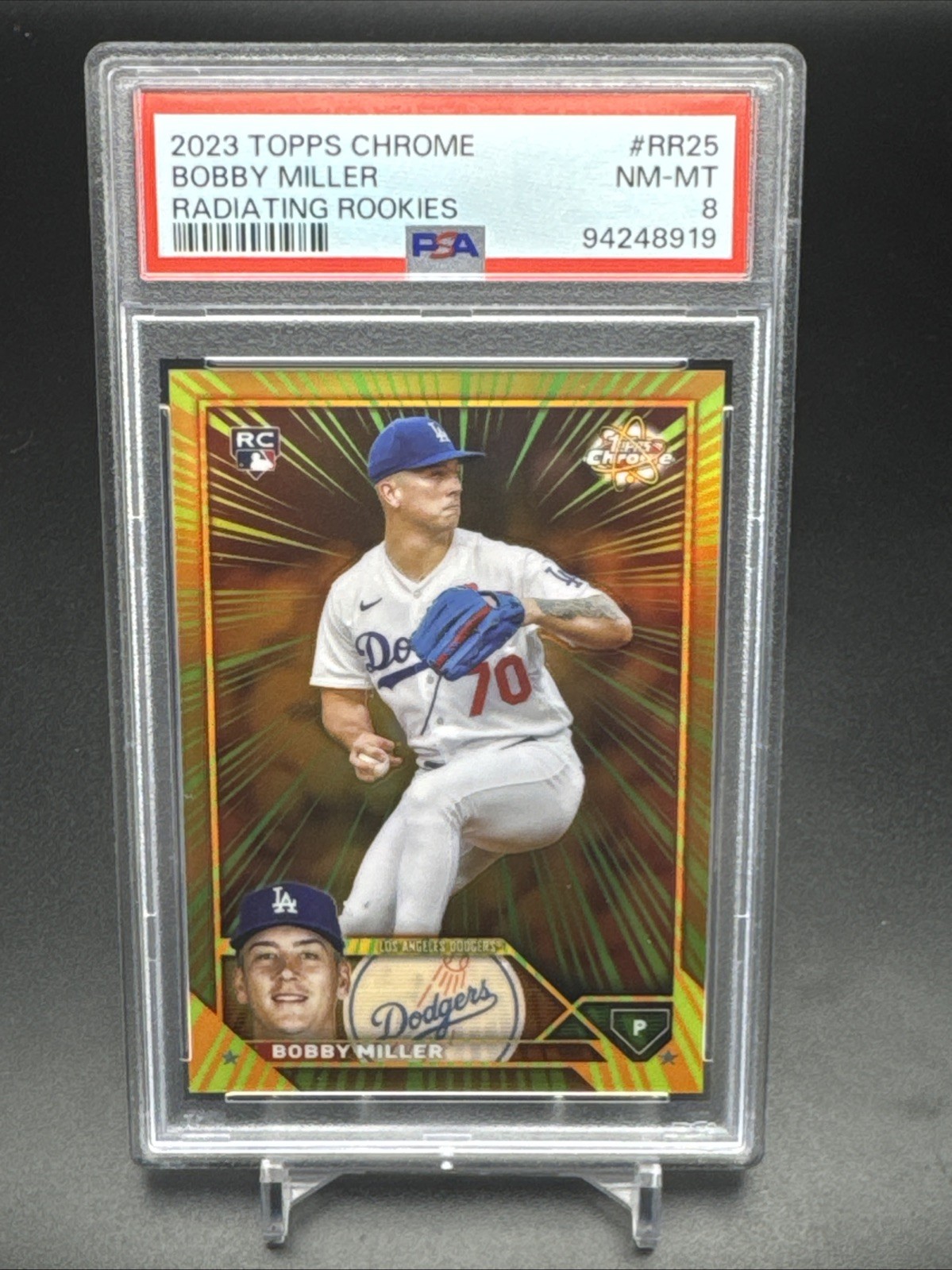 2023 Topps Chrome Update – Bobby Miller Radiating Rookies RC SP – Dodgers #RR-25