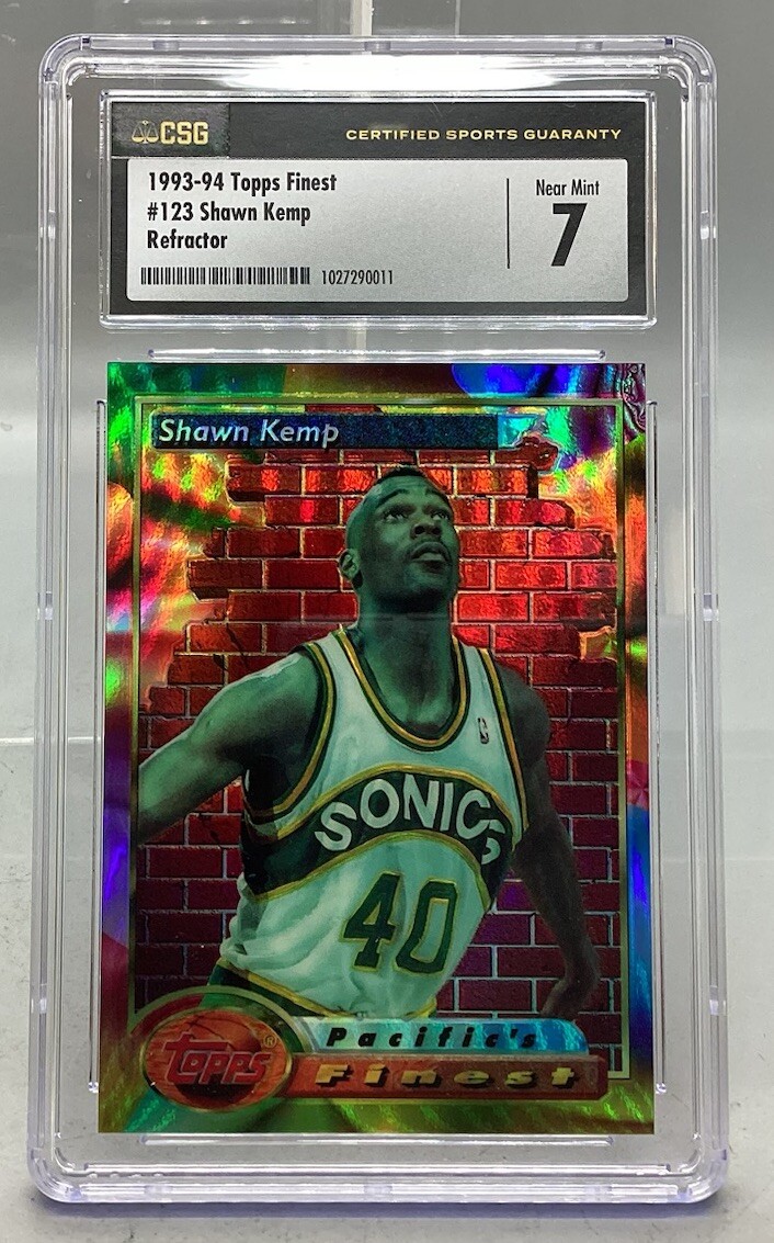 1993-94 Topps Finest #123 Shawn Kemp Refractor – CSG – 7 Near Mint