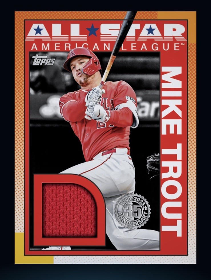 2025 Topps Series 1 – 1990 All-Star Relic – MIKE TROUT (Topps Bunt Digitalcard