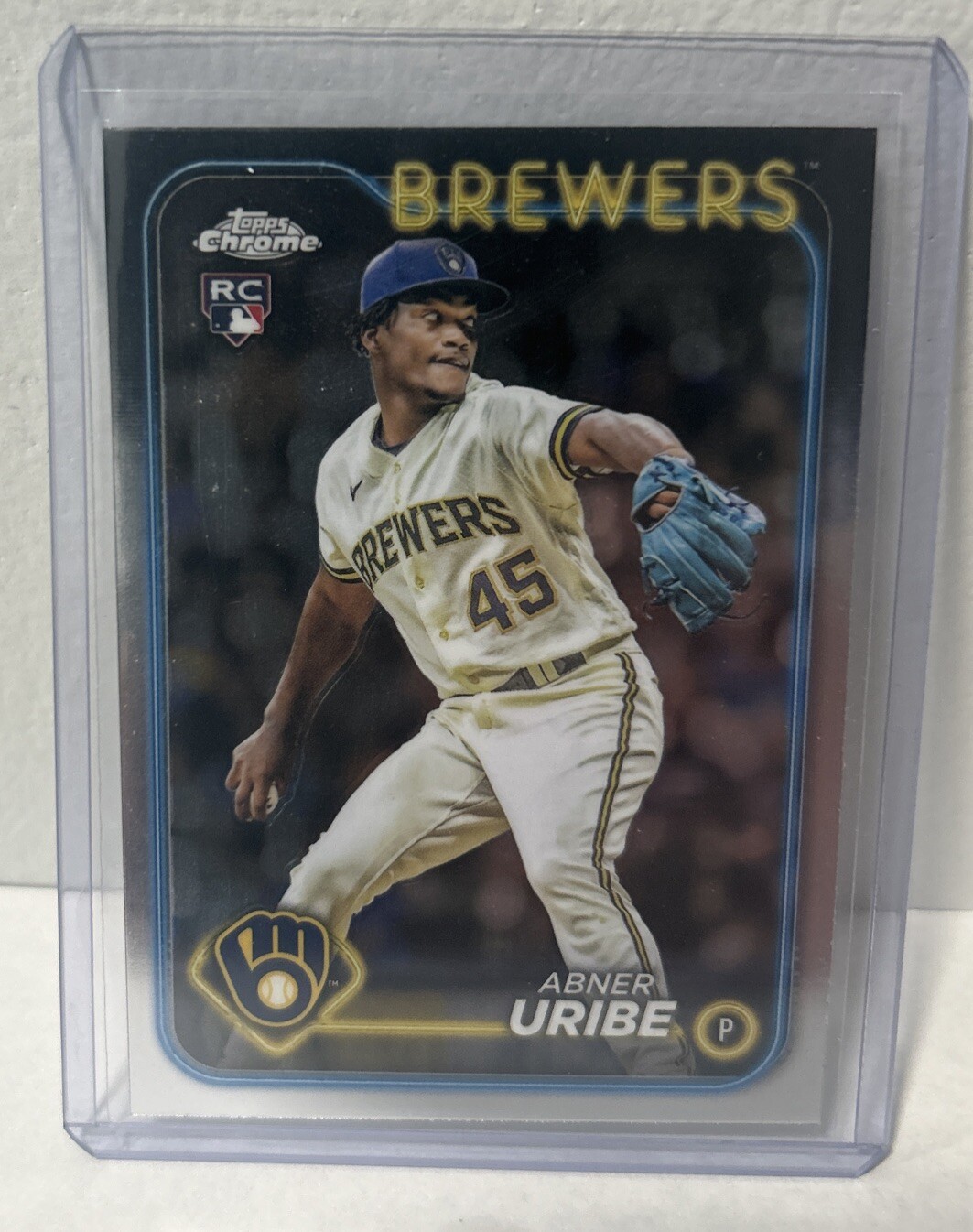 2024 Topps Chrome Base #276 Abner Uribe – Milwaukee Brewers