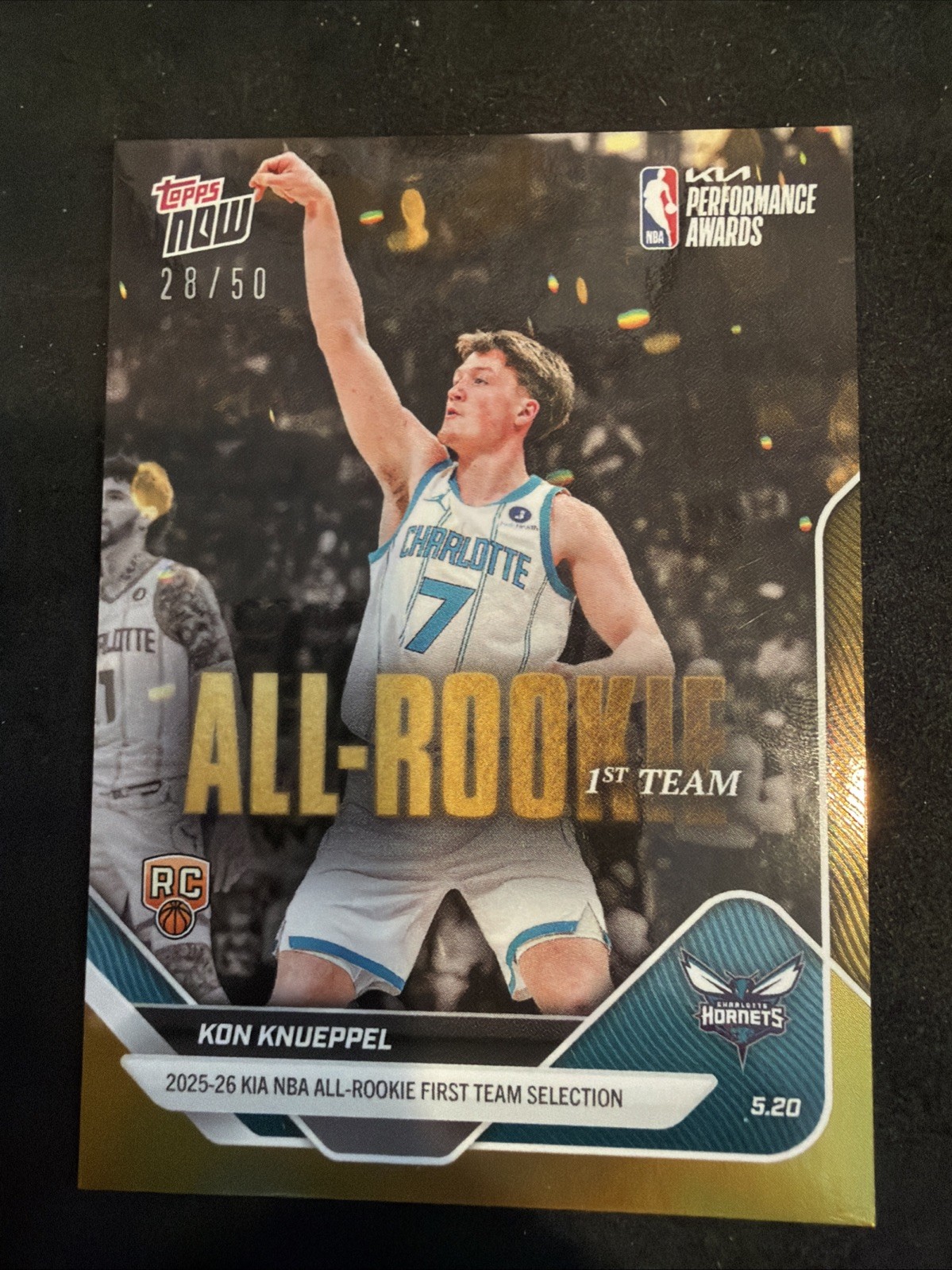 2026 Topps Now All-Rookie 1st Team Gold /50 Kon Knueppel #AR02