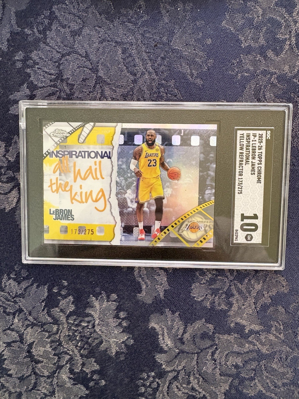 LEBRON JAMES SGC 10 2025-26 Topps Chrome Yellow Inspirational Card 173/275 SP
