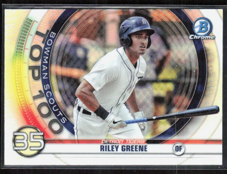 2020 Bowman Chrome RILEY GREENE Refractor Scouts Top 100 BTP-35 Tigers QTY.
