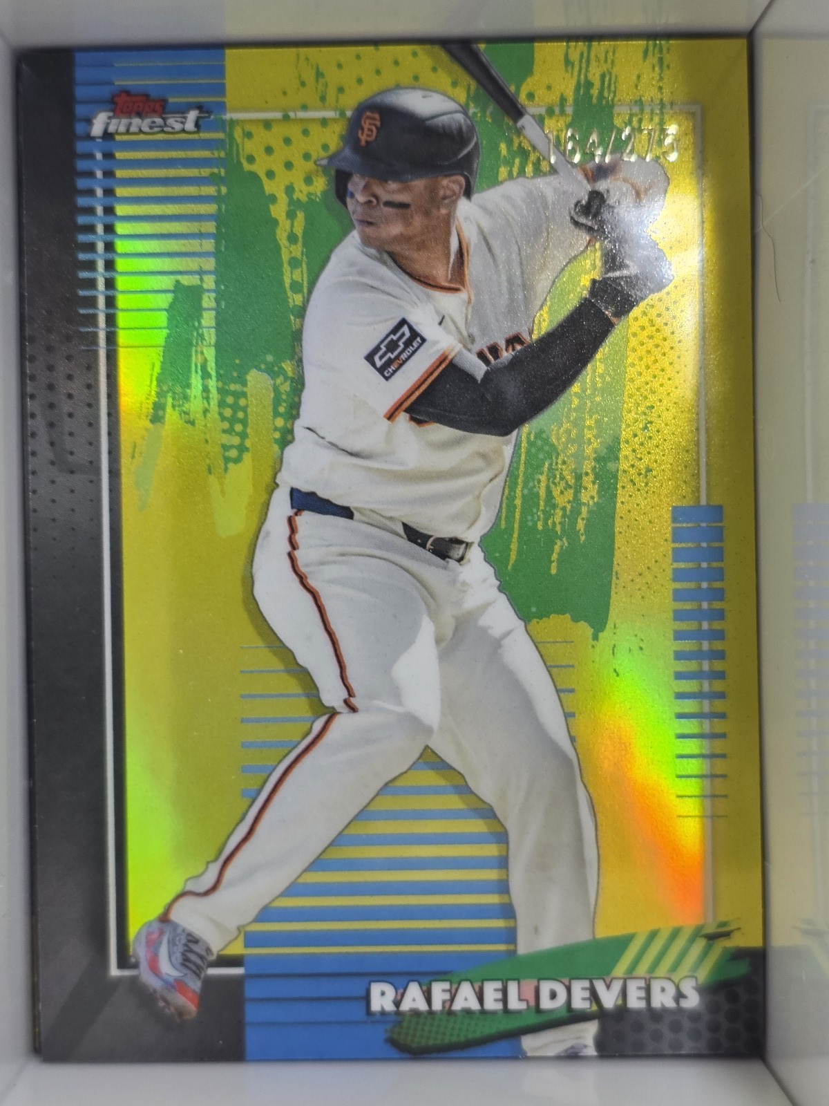 2026 Topps Finest #19 Rafael Devers Yellow Refractors #/275