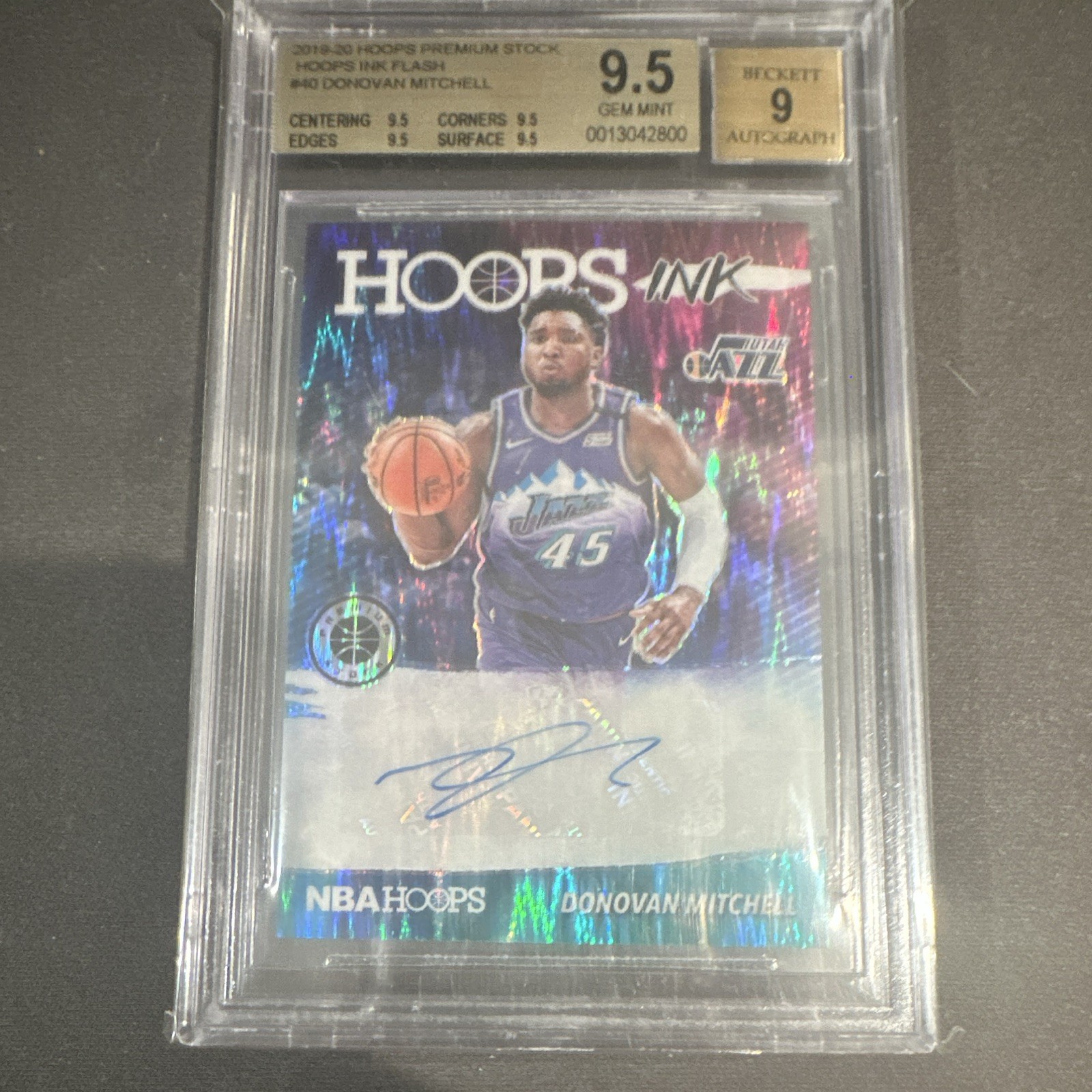 Panini 2019-20 Hoops Premium Stock Hoops Ink Flash Donovan Mitchell Auto BGS