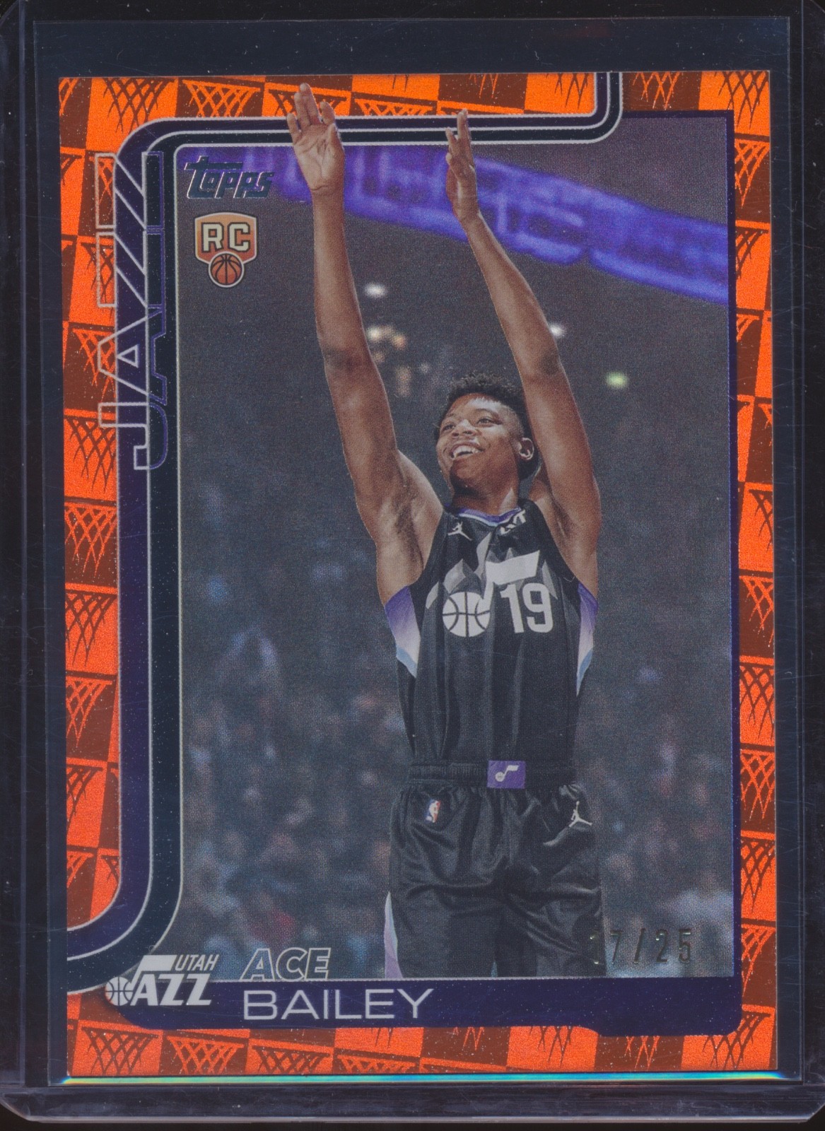 2025 TOPPS FLAGSHIP ACE BAILEY #205 ORANGE BASKETBALL HOLOFOIL 17/25!