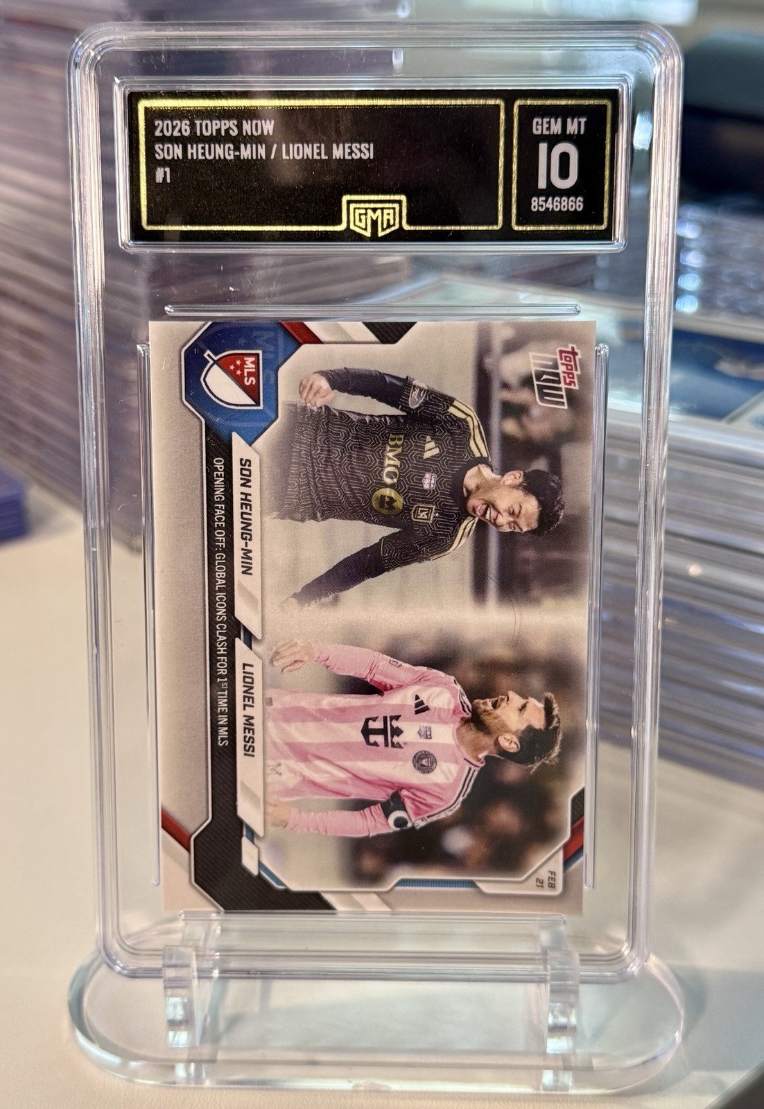 🔥 Topps 2026 Now MLS Son Heung-Min/Lionel Messi World Cup – GMA 10 Graded 🔥