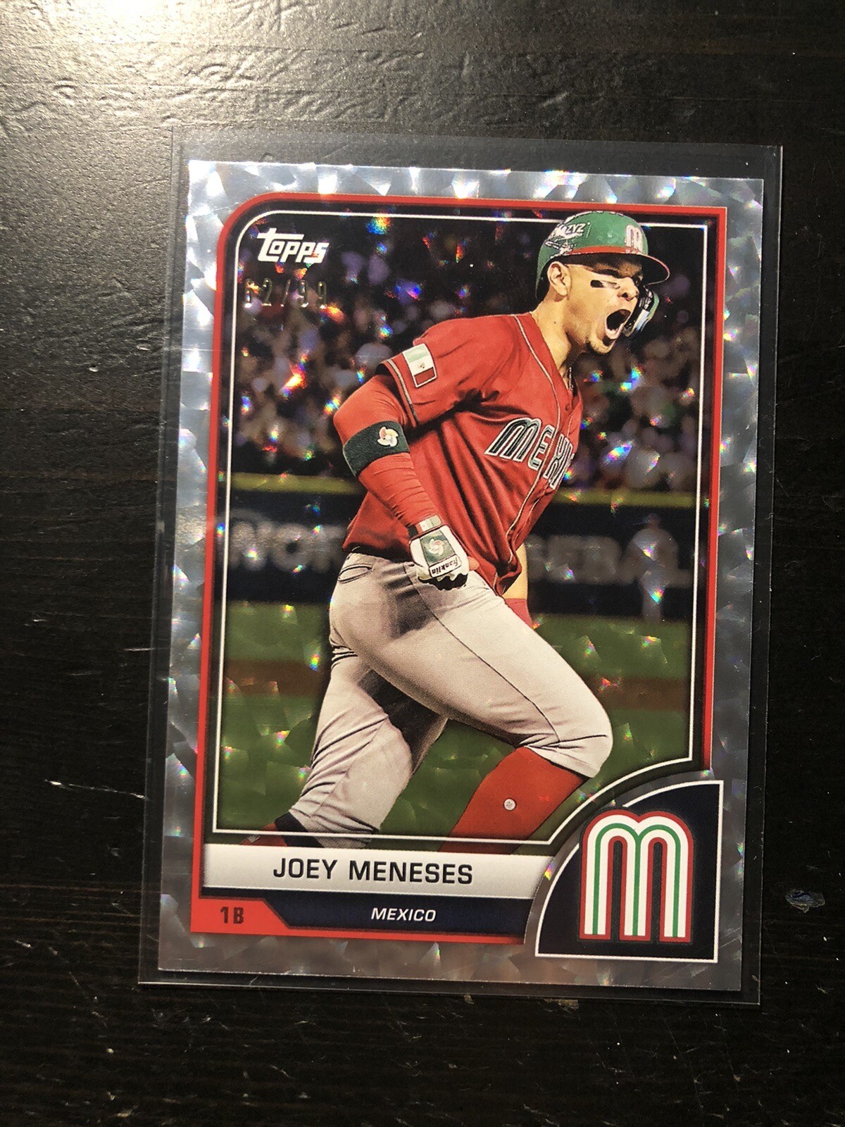 2023 Topps World Baseball Classic #75 Joey Meneses Cracked Ice Foil /99 Card PWE
