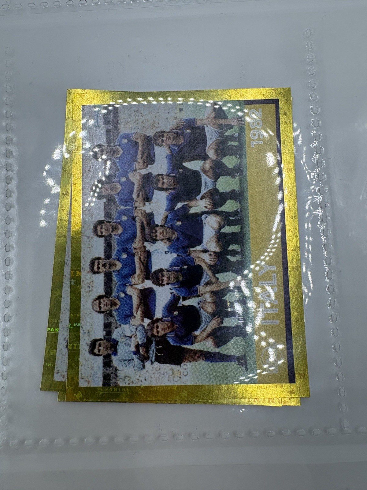 2022 FIFA World Cup Panini Stickers Italy 1982 Team Photo FWC 25 Gold Foil Rare