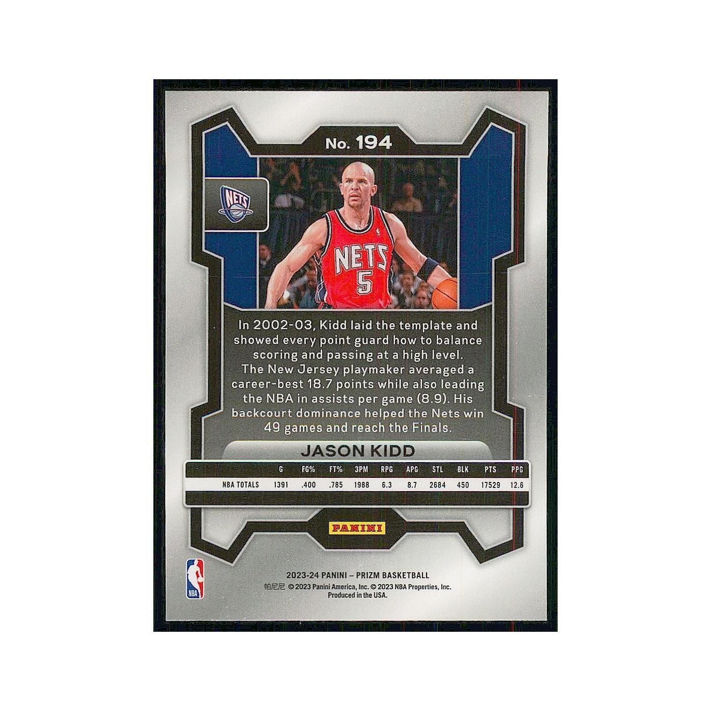 2023 Panini Prizm Jason Kidd Nets #194