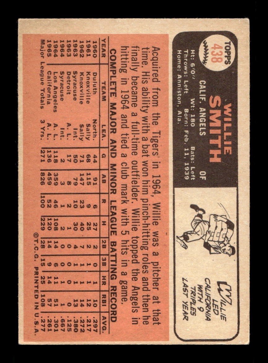 1966 Topps #438 Willie Smith Angels EX+ *s4