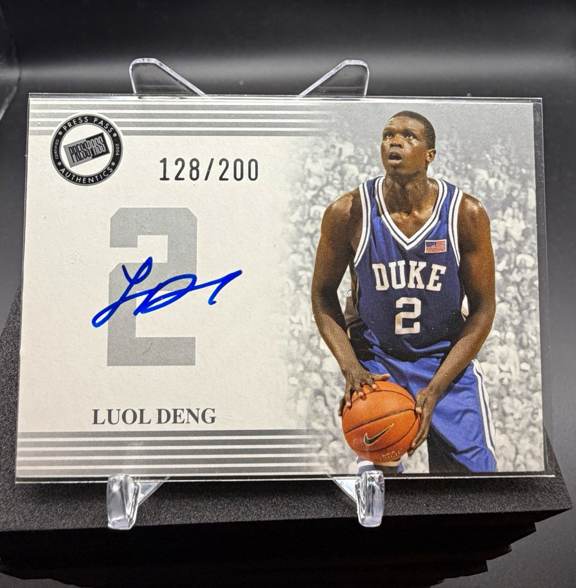 Press Pass 2004 Luol Deng Autographs Silver Auto #2 Duke /200 Card