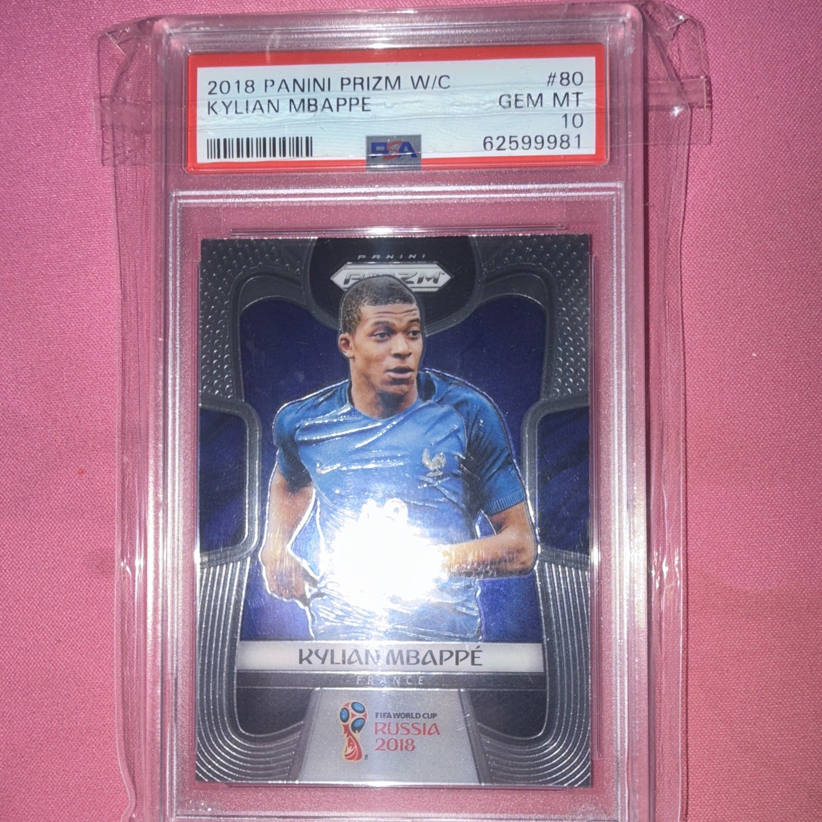 Panini 2018 Prizm World Cup Russia Kylian Mbappé #80 Base PSA 10 France