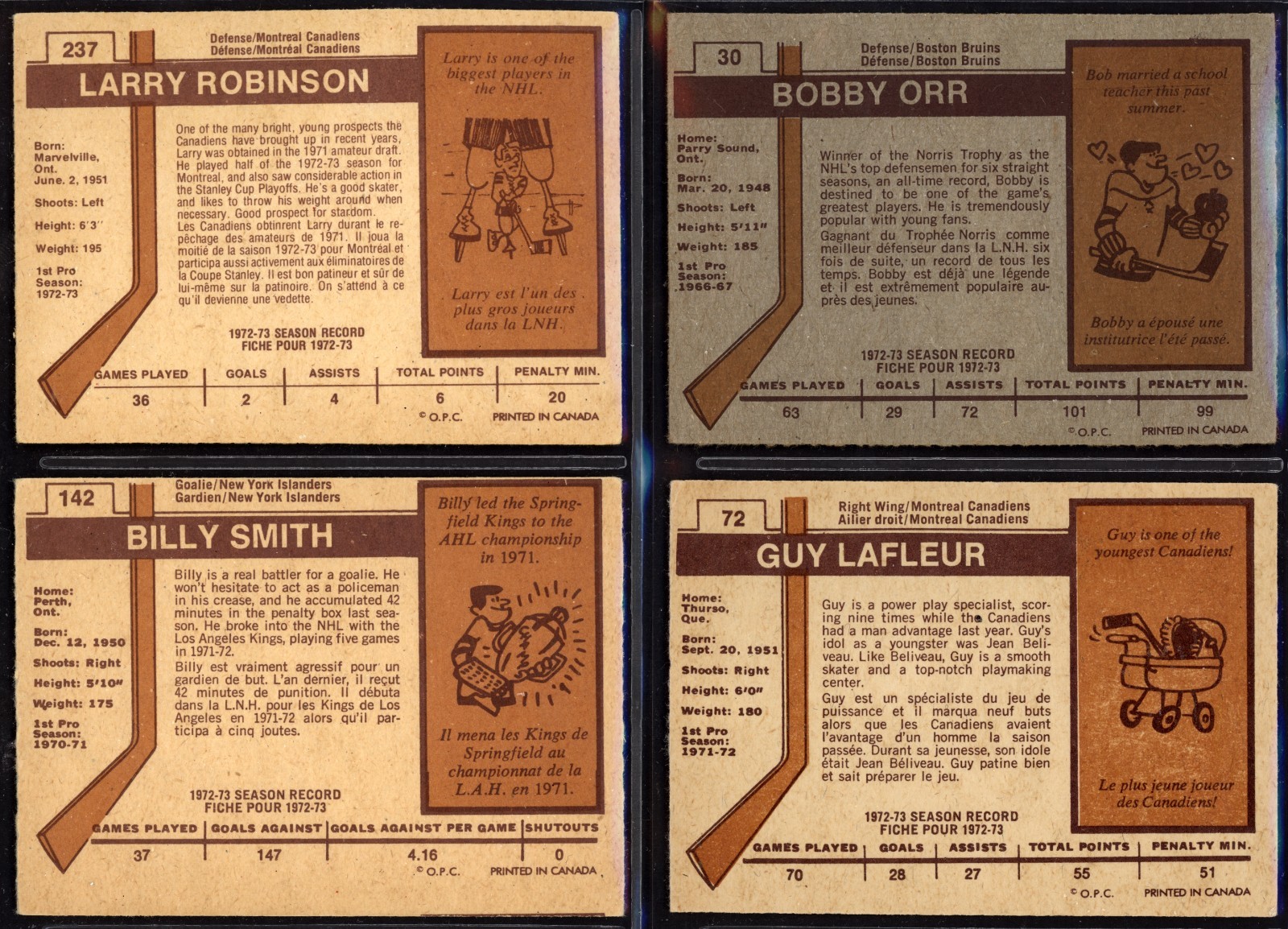 1973-74 OPC COMPLETE HOCKEY CARD SET 1-264 VG-EX (VG-EXCELLENT)