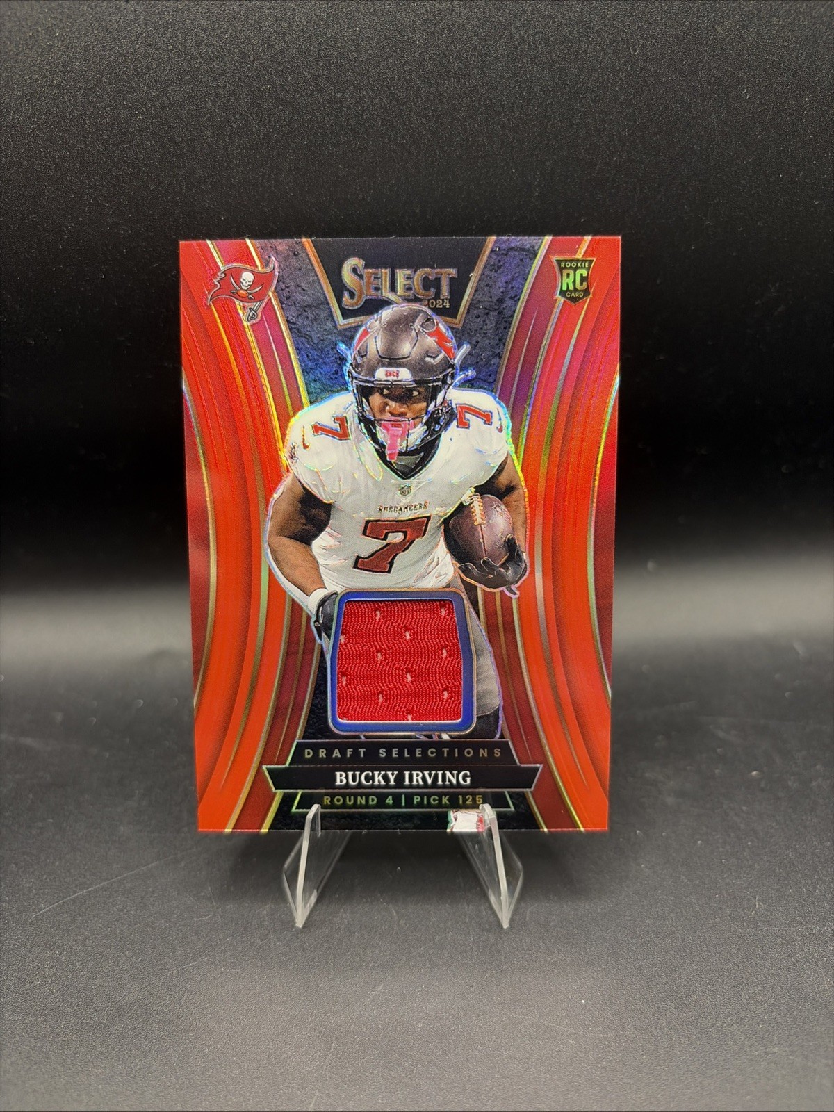 ✨2024 Panini Select Bucky Irving Draft Selections Patch RED RC Color Match