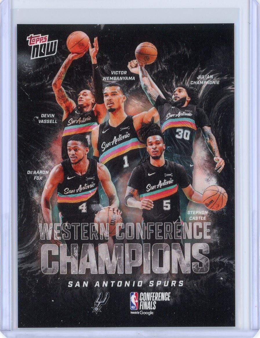 2025-26 Topps Now NBA Basketball #WCSA San Antonio Spurs West Conference Champs